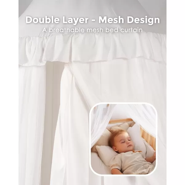 imageLarge Bed Canopy with Star Lights Double Layer Canopy for Bed Princess Play Tent for Girls Room Breathable Canopy Bed Curtain for Children Reading Nook Machine Washable Canopy 40x106 GreenLarge Soft White