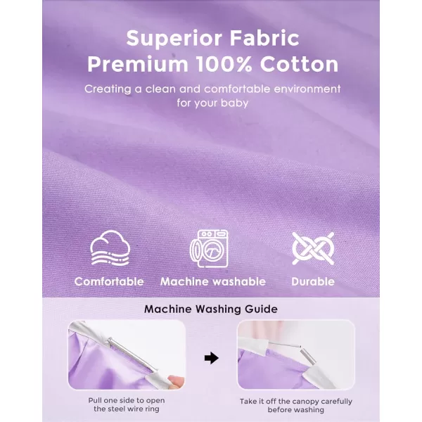 imageLarge Bed Canopy with Star Lights Double Layer Canopy for Bed Princess Play Tent for Girls Room Breathable Canopy Bed Curtain for Children Reading Nook Machine Washable Canopy 40x106 GreenLarge Soft Purple