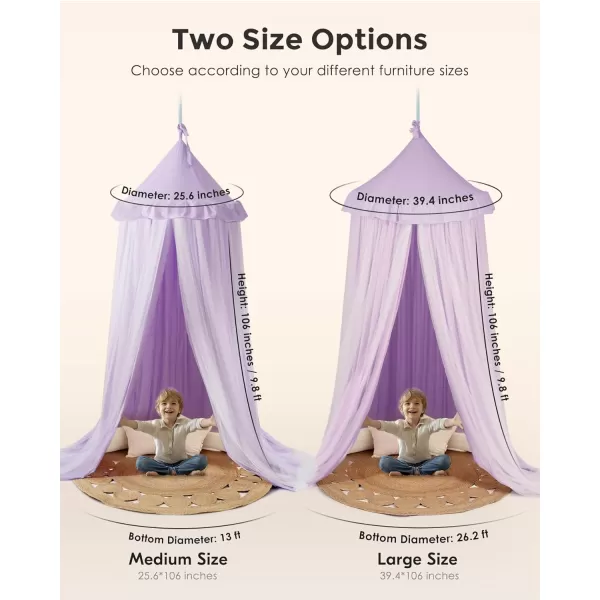 imageLarge Bed Canopy with Star Lights Double Layer Canopy for Bed Princess Play Tent for Girls Room Breathable Canopy Bed Curtain for Children Reading Nook Machine Washable Canopy 40x106 GreenLarge Soft Purple