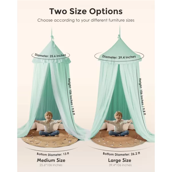 imageLarge Bed Canopy with Star Lights Double Layer Canopy for Bed Princess Play Tent for Girls Room Breathable Canopy Bed Curtain for Children Reading Nook Machine Washable Canopy 40x106 GreenLarge Soft Green