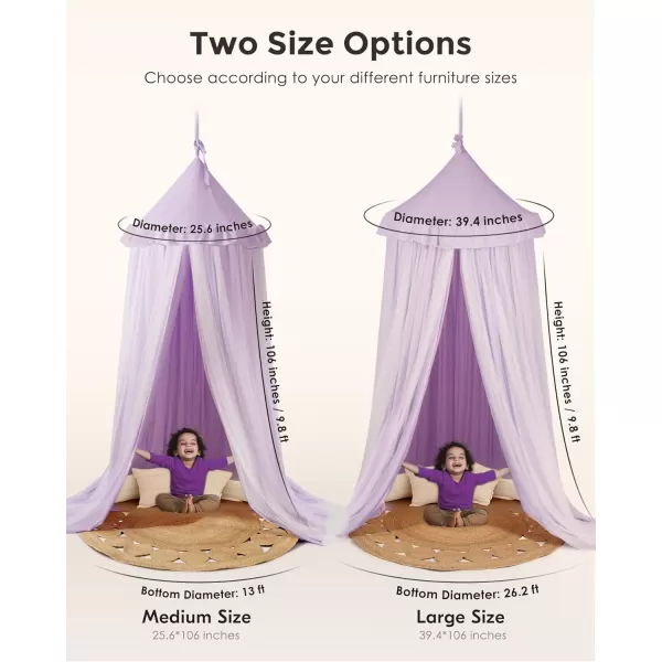 imageLarge Bed Canopy with Star Lights Double Layer Canopy for Bed Princess Play Tent for Girls Room Breathable Canopy Bed Curtain for Children Reading Nook Machine Washable Canopy 40x106 GreenMedium Soft Purple