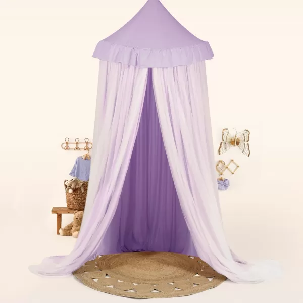 imageLarge Bed Canopy with Star Lights Double Layer Canopy for Bed Princess Play Tent for Girls Room Breathable Canopy Bed Curtain for Children Reading Nook Machine Washable Canopy 40x106 GreenLarge Soft Purple