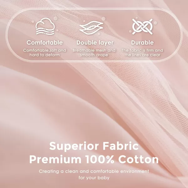 imageLarge Bed Canopy with Star Lights Double Layer Canopy for Bed Princess Play Tent for Girls Room Breathable Canopy Bed Curtain for Children Reading Nook Machine Washable Canopy 40x106 GreenLarge Light Pink