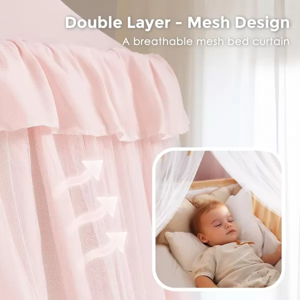 imageLarge Bed Canopy with Star Lights Double Layer Canopy for Bed Princess Play Tent for Girls Room Breathable Canopy Bed Curtain for Children Reading Nook Machine Washable Canopy 40x106 GreenLarge Light Pink