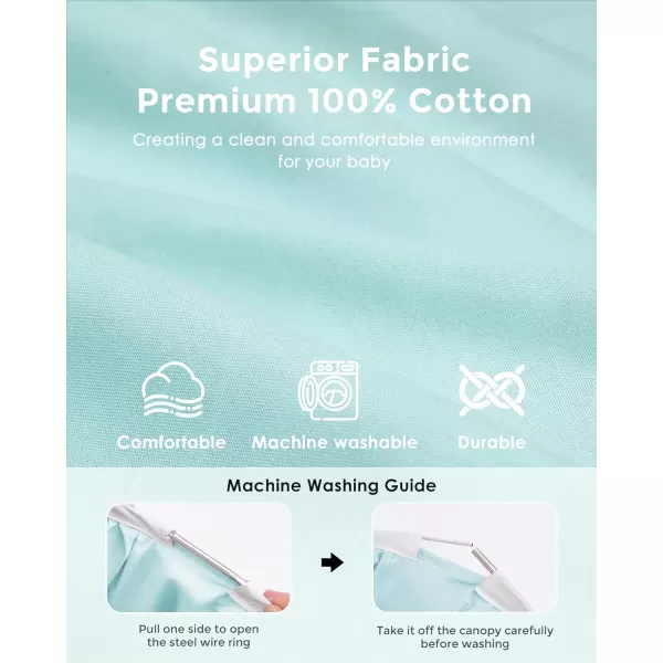 imageLarge Bed Canopy with Star Lights Double Layer Canopy for Bed Princess Play Tent for Girls Room Breathable Canopy Bed Curtain for Children Reading Nook Machine Washable Canopy 40x106 GreenLarge Soft Blue