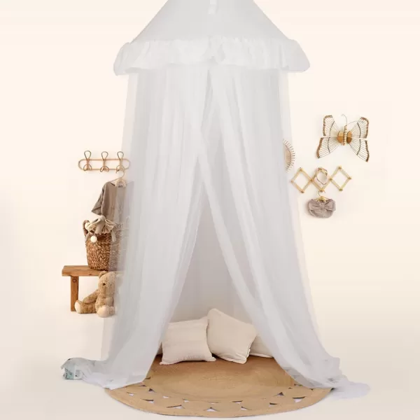 imageLarge Bed Canopy with Star Lights Double Layer Canopy for Bed Princess Play Tent for Girls Room Breathable Canopy Bed Curtain for Children Reading Nook Machine Washable Canopy 40x106 GreenLarge Soft White