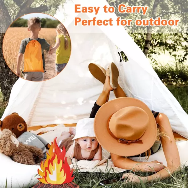 imageTeepee Tent for Kids Foldable Teepee Play Tent with Fairy Lights Carry Case Water Resistance Pretend Camp Fire Four Poles Style Raw White Color  New Version Tiny House little doveTeepee