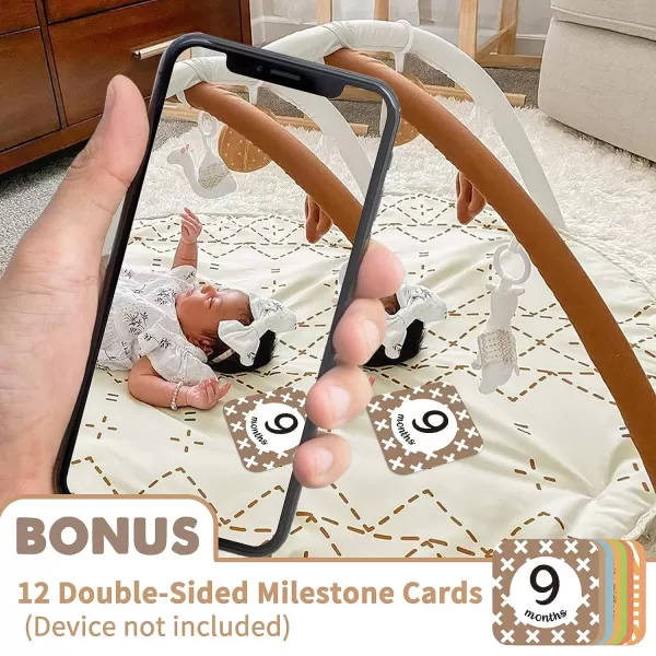 imageTummy Time Mat with 6 Toys Macrame Baby Play Mat for Newborn Baby Gym StageBased Sensory and Motor Skill Development Language Discovery Baby Play Gym Non Slip Mat WashableMacrame