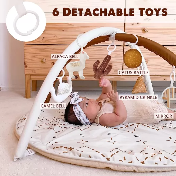 imageTummy Time Mat with 6 Toys Macrame Baby Play Mat for Newborn Baby Gym StageBased Sensory and Motor Skill Development Language Discovery Baby Play Gym Non Slip Mat WashableMacrame
