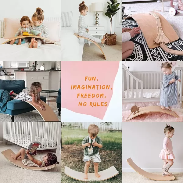 imageWooden Balance Board Wobble Board Preschool Toys Early Learning Kid Yoga Curvy Board  Rocker Board Kid Size Natural WoodWooden Balance Board Wobble Board Preschool Toys Early Learning Kid Yoga Curvy Board  Rocker Board Kid Size Natural Wood