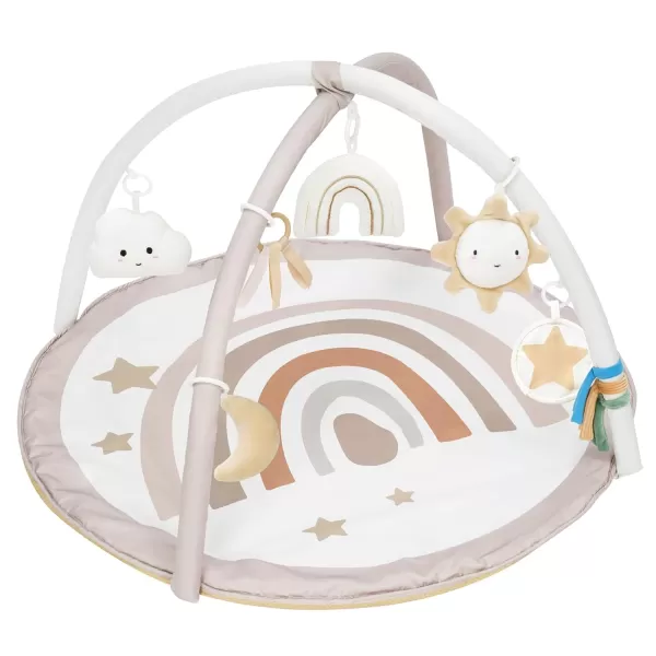 imagelittle dove Baby Gym and Infant Play Mat Rainbow Design for Newborn StageBased Developmental Activity Gym for Babies to Toddlers with 7 Toys and 12 DoubleSided Milestone CardsRainbow