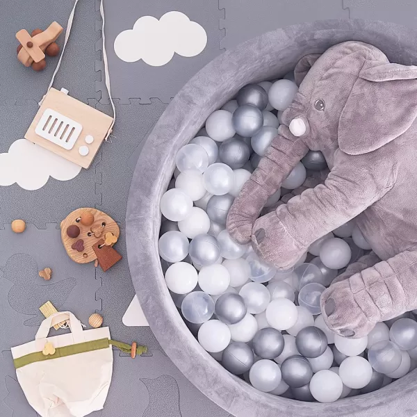 imagelittle dove Kiddie Ball Pit Pool Playpen  Indoor Playpen Premium Handmade Kiddie Balls Pool  GreyGray Ball Pit