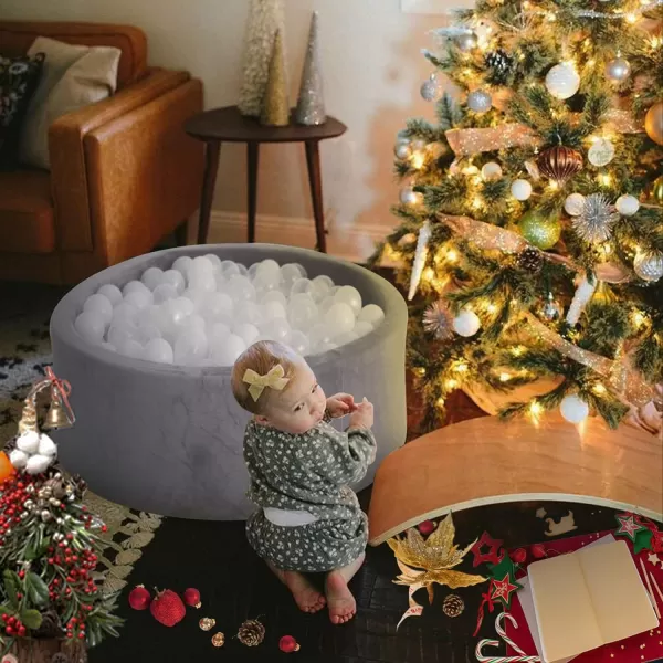 imagelittle dove Kiddie Ball Pit Pool Playpen  Indoor Playpen Premium Handmade Kiddie Balls Pool  GreyGray Ball Pit