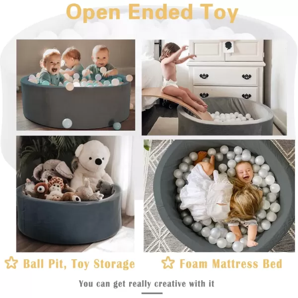 imagelittle dove Kiddie Ball Pit Pool Playpen  Indoor Playpen Premium Handmade Kiddie Balls Pool  GreyGray Ball Pit