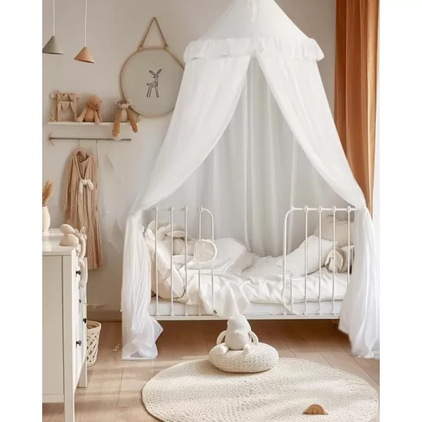 imageLarge Bed Canopy with Star Lights Double Layer Canopy for Bed Princess Play Tent for Girls Room Breathable Canopy Bed Curtain for Children Reading Nook Machine Washable Canopy 40x106 GreenMedium Soft White