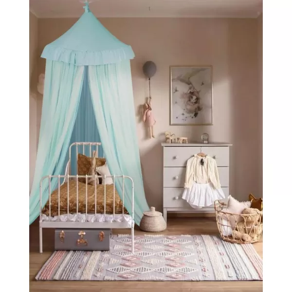 imageLarge Bed Canopy with Star Lights Double Layer Canopy for Bed Princess Play Tent for Girls Room Breathable Canopy Bed Curtain for Children Reading Nook Machine Washable Canopy 40x106 GreenLarge Soft Blue