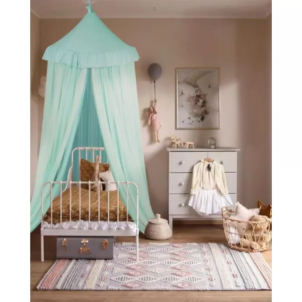 imageLarge Bed Canopy with Star Lights Double Layer Canopy for Bed Princess Play Tent for Girls Room Breathable Canopy Bed Curtain for Children Reading Nook Machine Washable Canopy 40x106 GreenLarge Soft Green