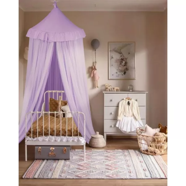 imageLarge Bed Canopy with Star Lights Double Layer Canopy for Bed Princess Play Tent for Girls Room Breathable Canopy Bed Curtain for Children Reading Nook Machine Washable Canopy 40x106 GreenLarge Soft Purple