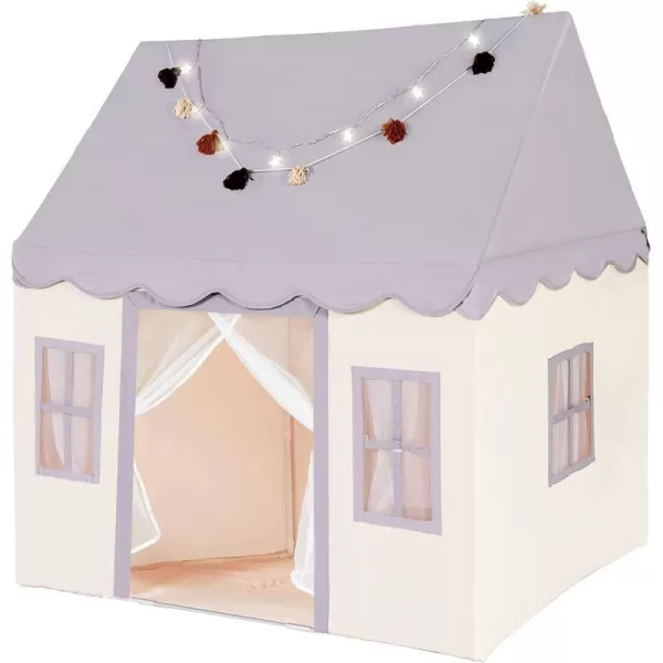imageLarge Kids Tent with mat Star Lights Tissue Garland Play Tent Indoor amp Outdoor Kids Play Tent for Girl amp Boy Aged 3 Kids Tent for Toddler 52 x35 x 52 Play House with Windows WashableGrey Play Tent Large Size