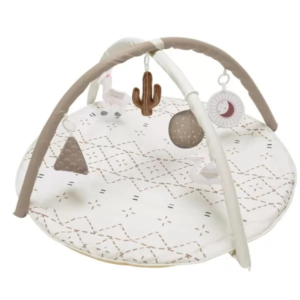 imageTummy Time Mat with 6 Toys Macrame Baby Play Mat for Newborn Baby Gym StageBased Sensory and Motor Skill Development Language Discovery Baby Play Gym Non Slip Mat WashableKhaki