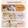 imageBaby Gym with Mat Wooden Play Gym with 9 Sensory Toys Foldable Baby Play GymFrame Activity Center Natural Pine Wood Montessori Toys Easy to Assemble ampamp Clean Natural ColorWooden Baby Gym With Mat