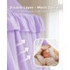 imageBed Canopy with Star Lights Double Layer Canopy for Bed Princess Play Tent for Girls Room Breathable Canopy Bed Curtain for Children Reading Nook Machine Washable Canopy 256x106 Purple40W x 106L Pack of 1