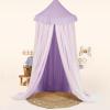 imageBed Canopy with Star Lights Double Layer Canopy for Bed Princess Play Tent for Girls Room Breathable Canopy Bed Curtain for Children Reading Nook Machine Washable Canopy 256x106 Purple40W x 106L Pack of 1