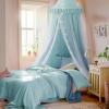 imageBed Canopy with Star Lights Double Layer Canopy for Bed Princess Play Tent for Girls Room Breathable Canopy Bed Curtain for Children Reading Nook Machine Washable Canopy 256x106 Purple256W x 106L Pack of 1