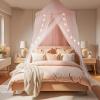 imageBed Canopy with Star Lights Double Layer Canopy for Bed Princess Play Tent for Girls Room Breathable Canopy Bed Curtain for Children Reading Nook Machine Washable Canopy 256x106 Purple40W x 106L Pack of 1