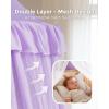 imageBed Canopy with Star Lights Double Layer Canopy for Bed Princess Play Tent for Girls Room Breathable Canopy Bed Curtain for Children Reading Nook Machine Washable Canopy 256x106 Purple256W x 106L Pack of 1