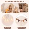 imageExtra Large Kids Play Tent with Flags ampamp Star Lights Portable ampamp Foldable Teepee Bed Tent Bed Canopy for Boys ampamp Girls Indoor Outdoor Dome Tent Playhouse Kids Birthday Gift 59x39x59 inBrownCream