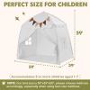 imageExtra Large Kids Play Tent with Flags ampamp Star Lights Portable ampamp Foldable Teepee Bed Tent Bed Canopy for Boys ampamp Girls Indoor Outdoor Dome Tent Playhouse Kids Birthday Gift 59x39x59 inBrownWhite