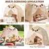 imageExtra Large Kids Play Tent with Flags ampamp Star Lights Portable ampamp Foldable Teepee Bed Tent Bed Canopy for Boys ampamp Girls Indoor Outdoor Dome Tent Playhouse Kids Birthday Gift 59x39x59 inBrownCream