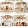 imageExtra Large Kids Play Tent with Flags ampamp Star Lights Portable ampamp Foldable Teepee Bed Tent Bed Canopy for Boys ampamp Girls Indoor Outdoor Dome Tent Playhouse Kids Birthday Gift 59x39x59 inBrownBrown