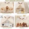 imageExtra Large Kids Play Tent with Flags ampamp Star Lights Portable ampamp Foldable Teepee Bed Tent Bed Canopy for Boys ampamp Girls Indoor Outdoor Dome Tent Playhouse Kids Birthday Gift 59x39x59 inBrownCream