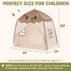 imageExtra Large Kids Play Tent with Flags ampamp Star Lights Portable ampamp Foldable Teepee Bed Tent Bed Canopy for Boys ampamp Girls Indoor Outdoor Dome Tent Playhouse Kids Birthday Gift 59x39x59 inBrownBrown