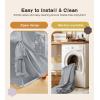 imageKids Play Tent Large Kids Playhouse with String Lights and Flag Garland Bed Tent with 2 Windows Machine Washable Reading Nook Indoor ampamp Outdoor Perfect Present for Girls ampamp Boys 52x35x51 in Gray