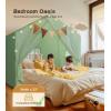 imageKids Play Tent Large Kids Playhouse with String Lights and Flag Garland Bed Tent with 2 Windows Machine Washable Reading Nook Indoor ampamp Outdoor Perfect Present for Girls ampamp Boys 52x35x51 in Green