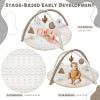 imageTummy Time Mat with 6 Toys Macrame Baby Play Mat for Newborn Baby Gym with 12 Milestone Cards StageBased Sensory and Motor Skill Development Baby Play Gym Non Slip Mat Washable KhakiKhaki