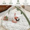 imageTummy Time Mat with 6 Toys Macrame Baby Play Mat for Newborn Baby Gym with 12 Milestone Cards StageBased Sensory and Motor Skill Development Baby Play Gym Non Slip Mat Washable KhakiGreen