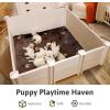 imageWhelping Box for Large Breed Dogs Whelping Box for Puppies PVC Puppy Playpen Waterproof ampamp Rustproof Whelping Pen Puppy Whelping Supplies Raised Garden Bed Indoors ampamp Outdoors 48x48x18 in White