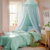 imagelittle dove Large Bed Canopy with Star Lights Double Layer Canopy for Bed Breathable Canopy Bed Curtain for Children Reading Nook Machine Washable Canopy for Kids Room 40x106 Grey256W x 106L Pack of 1