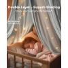 imagelittle dove Large Bed Canopy with Star Lights Double Layer Canopy for Bed Breathable Canopy Bed Curtain for Children Reading Nook Machine Washable Canopy for Kids Room 40x106 Grey40W x 106L Pack of 1