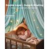 imagelittle dove Large Bed Canopy with Star Lights Double Layer Canopy for Bed Breathable Canopy Bed Curtain for Children Reading Nook Machine Washable Canopy for Kids Room 40x106 Grey40W x 106L Pack of 1