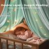 imagelittle dove Large Bed Canopy with Star Lights Double Layer Canopy for Bed Breathable Canopy Bed Curtain for Children Reading Nook Machine Washable Canopy for Kids Room 40x106 Grey256W x 106L Pack of 1