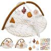 imageTummy Time Mat with 6 Toys Macrame Baby Play Mat for Newborn Baby Gym with 12 Milestone Cards StageBased Sensory and Motor Skill Development Baby Play Gym Non Slip Mat Washable KhakiMacrame