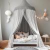 imagelittle dove Large Bed Canopy with Star Lights Double Layer Canopy for Bed Breathable Canopy Bed Curtain for Children Reading Nook Machine Washable Canopy for Kids Room 40x106 Grey40W x 106L Pack of 1