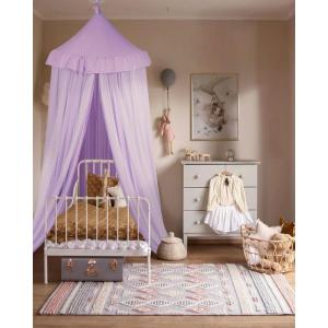 imageBed Canopy with Star Lights Double Layer Canopy for Bed Princess Play Tent for Girls Room Breathable Canopy Bed Curtain for Children Reading Nook Machine Washable Canopy 256x106 Purple40W x 106L Pack of 1