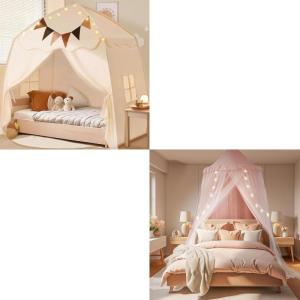 imageExtra Large Kids Play Tent  Large Bed Canopy with Star Lights