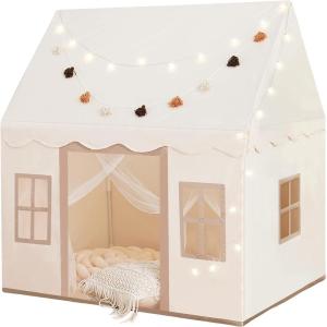 imagePlay Tent with Mat Star Light Large Kids Playhouse with Windows Easy to Wash Indoor and Outdoor Play Tents for Kids Little Dove Toys for Girls Boys 47x40x52 Green Play Tent Large SizePlay Tent Cream